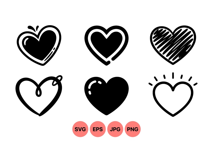 Hand Drawn Heart Clipart Design For Valentines