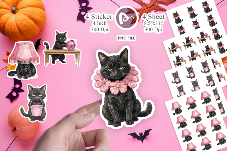 Cynical Black Cat Sticker
