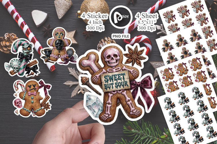 Bored Gothic Gingerbread Sticker