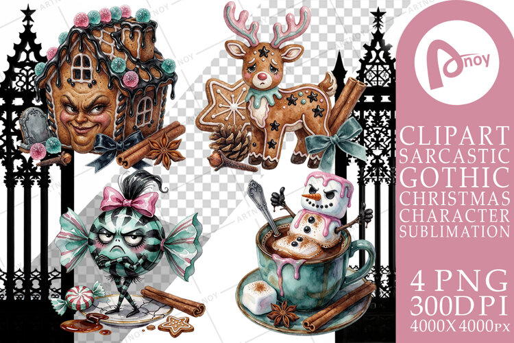 Bored Gothic Gingerbread Sublimation example image 1