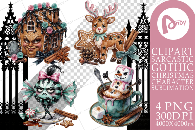 Bored Gothic Gingerbread Sublimation