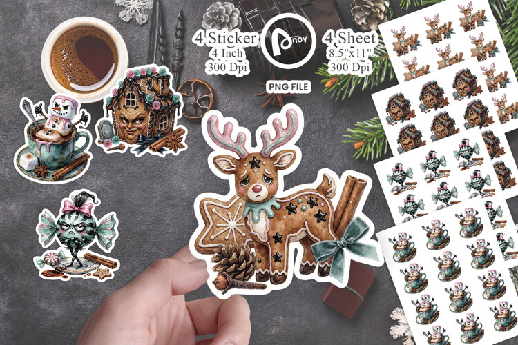 Bored Gothic Gingerbread Sticker example image 1