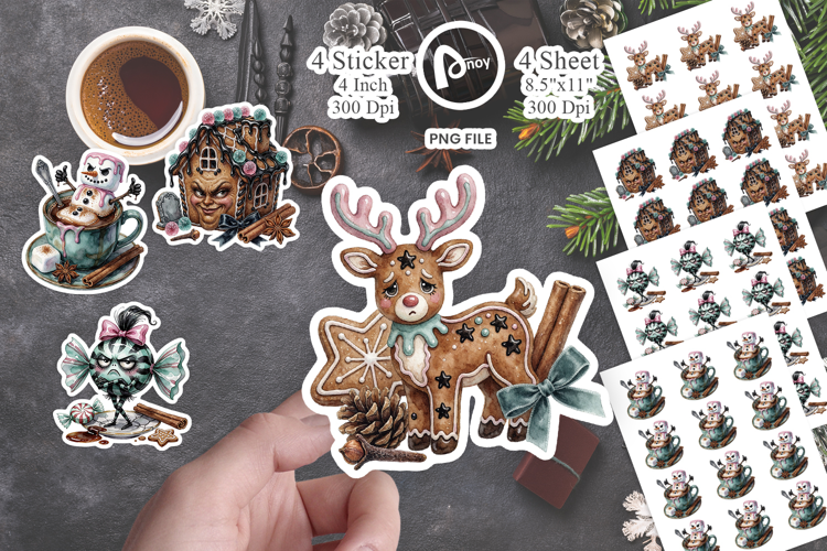 Bored Gothic Gingerbread Sticker