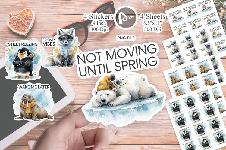Cynical Arctic Animals Sticker