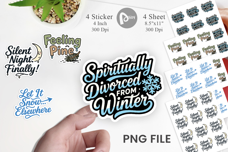 Cynical Christmas Phrases Sticker