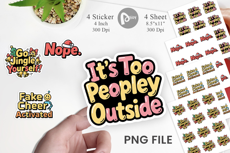 Cynical Christmas Phrases Sticker