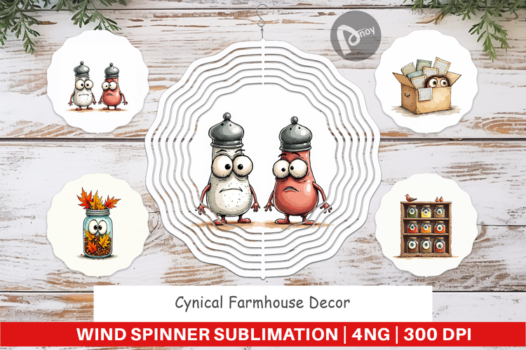 Cynical Farmhouse Wind Spinner
