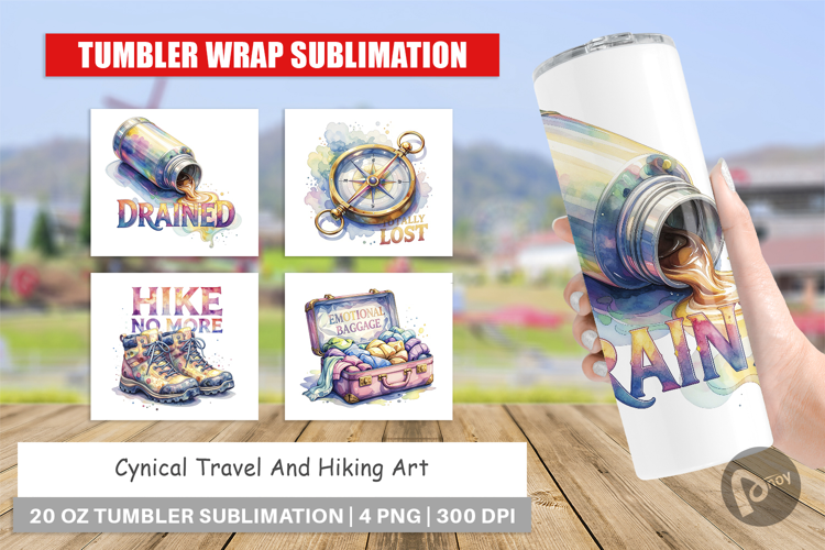 Cynical Travel Hiking Art Tumbler