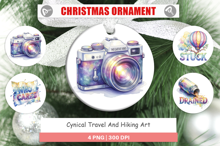 Cynical Travel Hiking Art Ornament