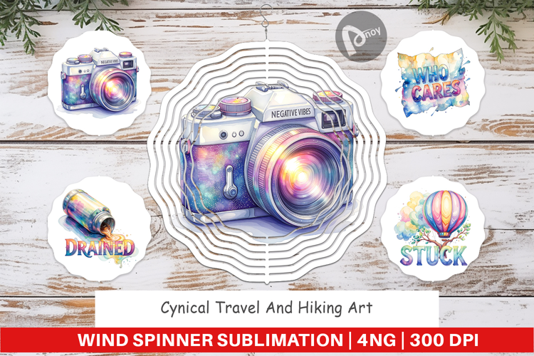 Cynical Travel Hiking Art Wind Spinner