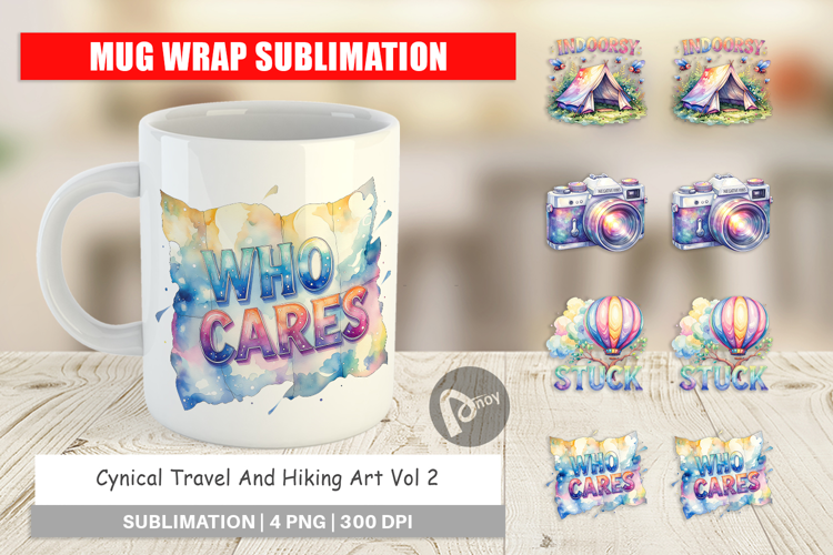 Cynical Travel Hiking Art Mug Wrap