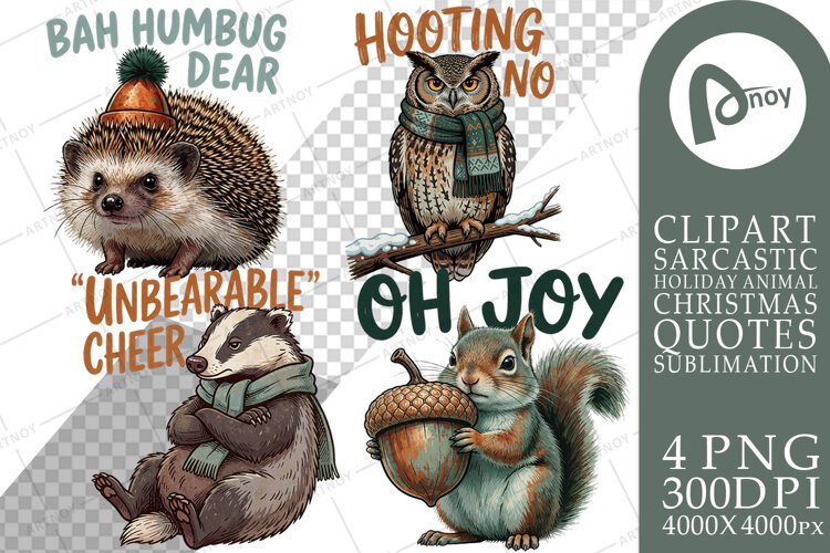 Woodland Animal Quotes Sublimation example image 1