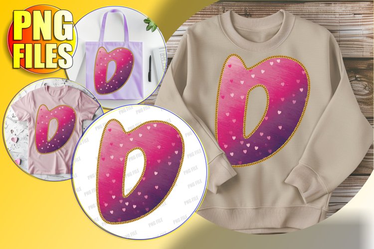 D Doodle Letter Valentine Bright Playful Heart!