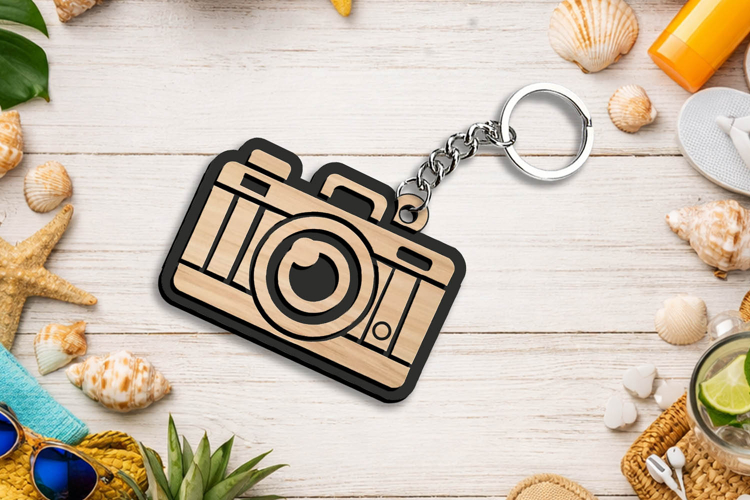 SVG Summer Keychain Photo Camera Gift Laser Present Ocean
