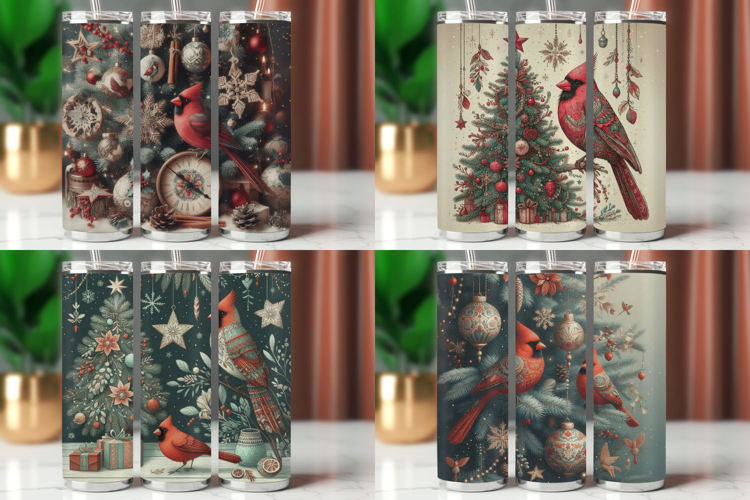 Tumbler Wrap 20 oz - christmas bird