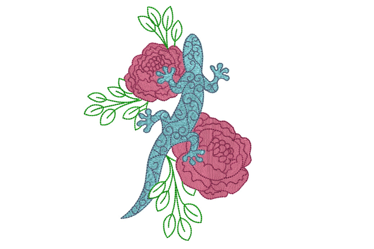 Gecko Machine Embroidery Design
