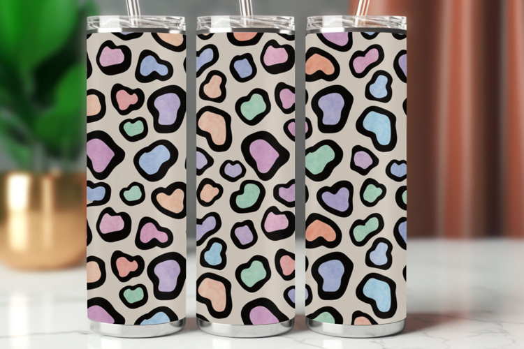 Tumbler Wrap Seamless Pattern - leopard skin