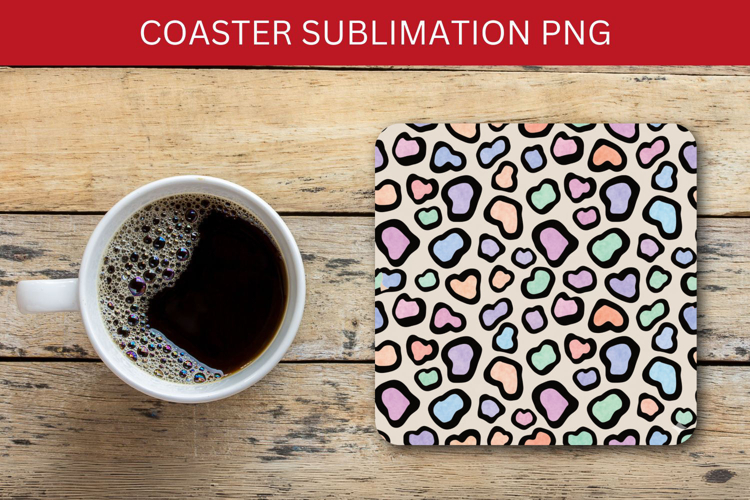 square coaster seamless pattern - leopard