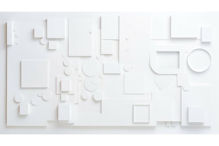 minimalist white shapes background example image 1