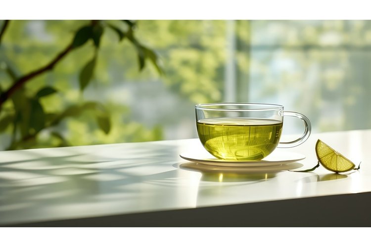 logo green tea drink contemporary ai generated