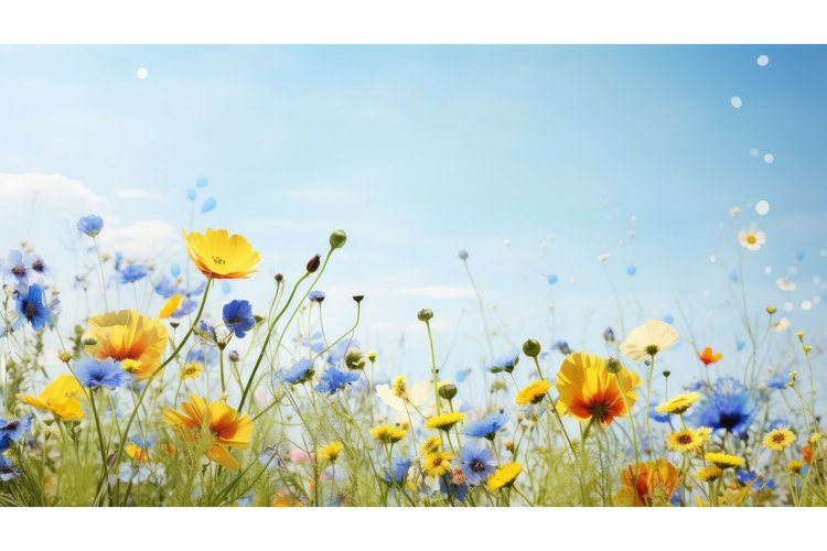 summer season yellow blue breathtaking ai generated