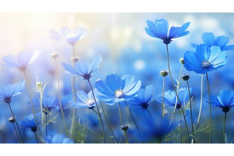beautiful blooming day blue enchanting ai generated