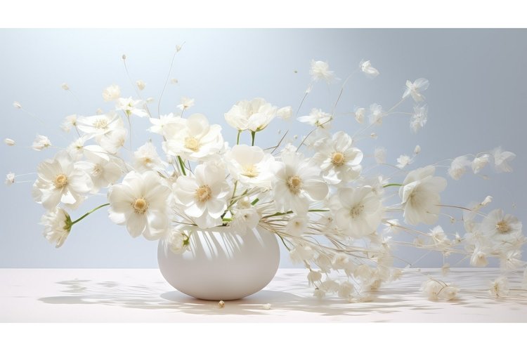 design white field bouquet botanical ai generated
