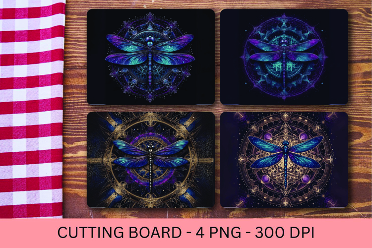 kitchen cutting board - cosmic dragonfly