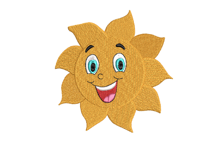 Happy Sun Machine Embroidery Design
