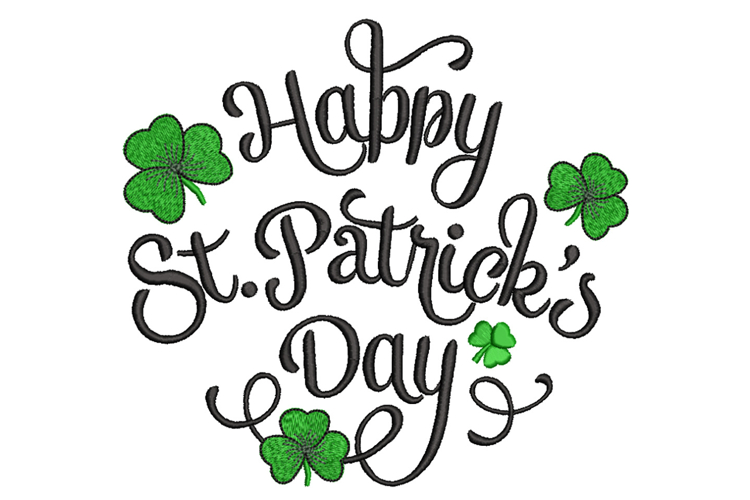 Happy St Patrick Day Machine embroidery file.