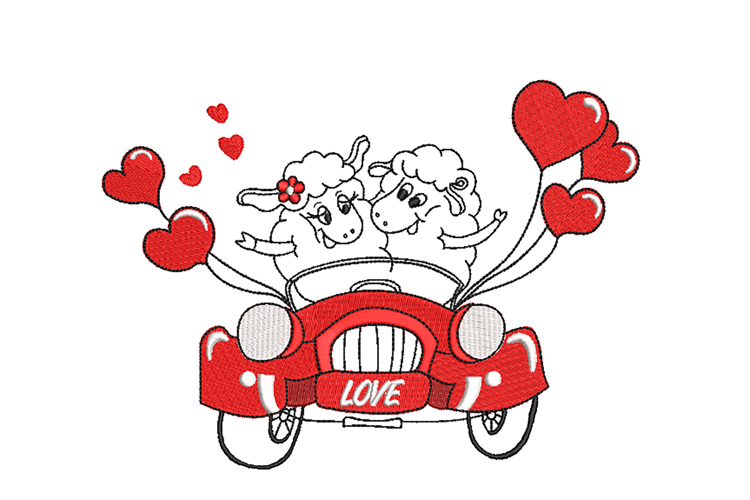 Valentine Couple, Funny Valentine embroidery design
