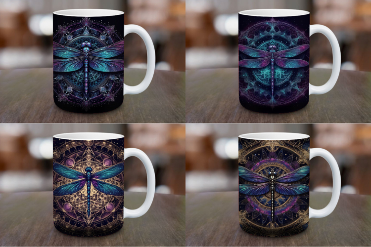 Mug Wrap Sublimation - cosmic dragonfly