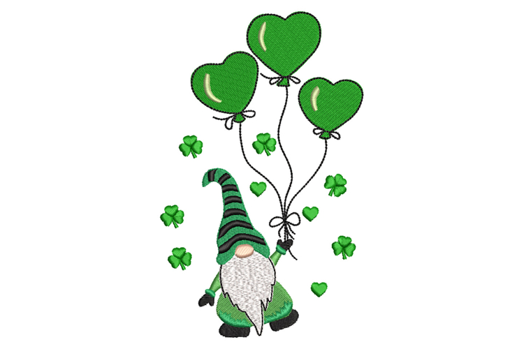 Irish Gnome, St. Patrick Machine embroidery design