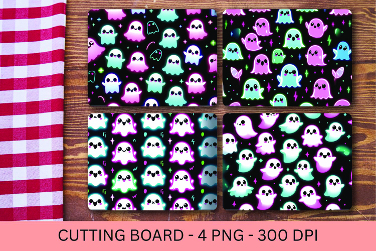 kitchen cutting board - ghost pattern halloween