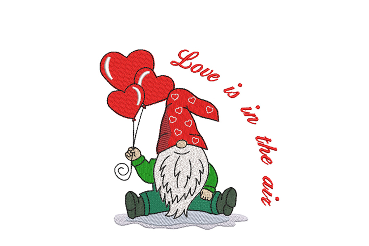 Valentine gnome embroidery designs Image 5