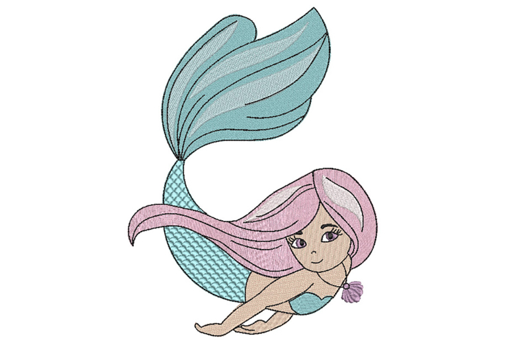 Mermaid Machine Embroidery Design