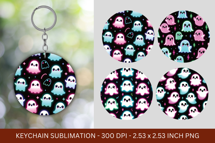 keychain sublimation - ghost pattern halloween