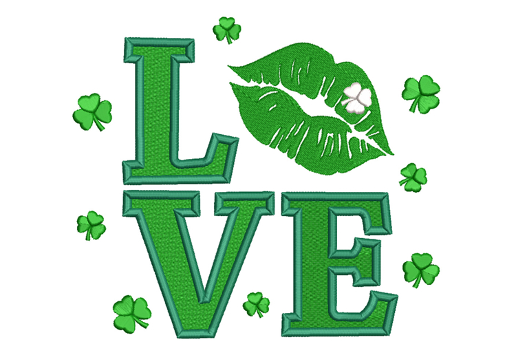 St. Patrick Day, Clover Leaf, Love, shamrock embroidery