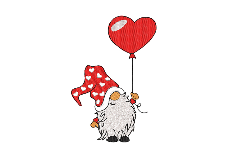 Valentine gnome embroidery designs Image 4