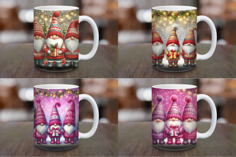 Mug Wrap Sublimation - christmas gnome santa claus