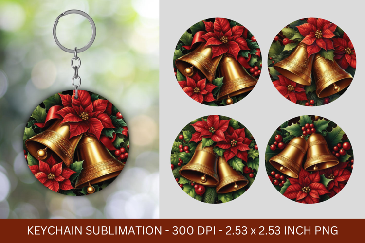 keychain sublimation - christmas bell