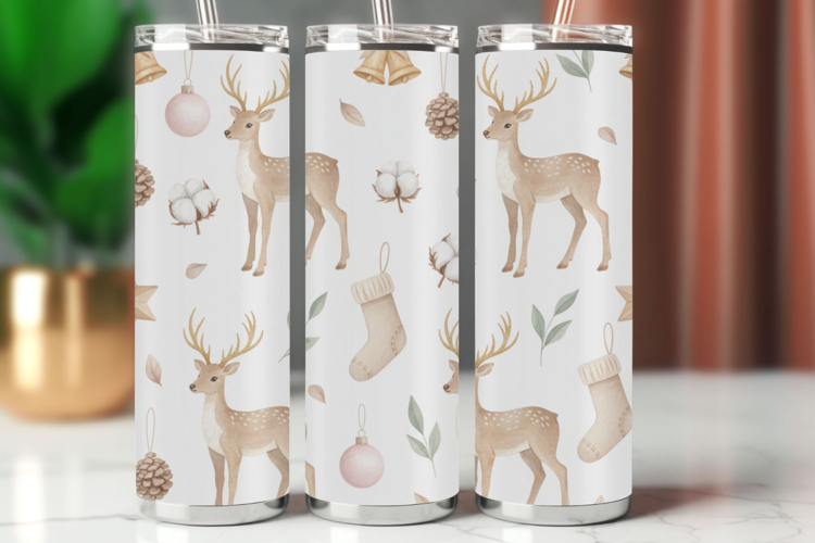 Tumbler Wrap Seamless Pattern - deer