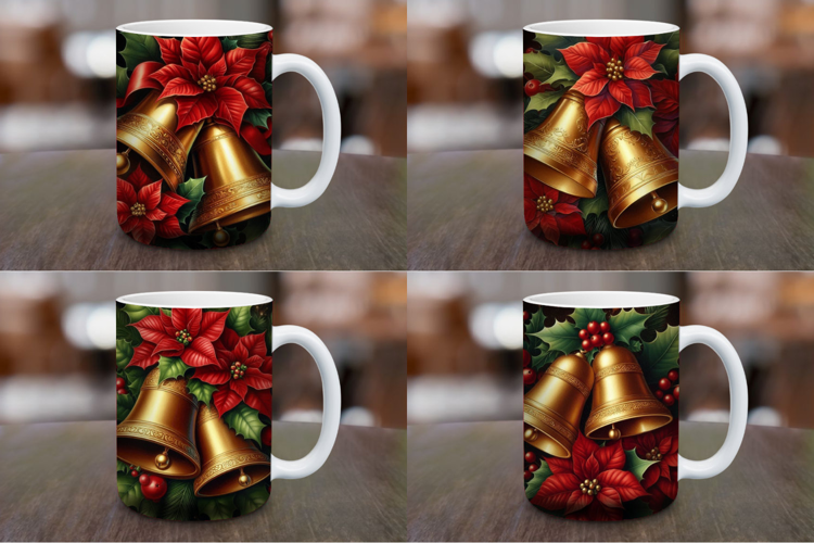 Mug Wrap Sublimation - christmas bell