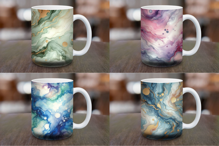 Mug Wrap Sublimation - marble glitter
