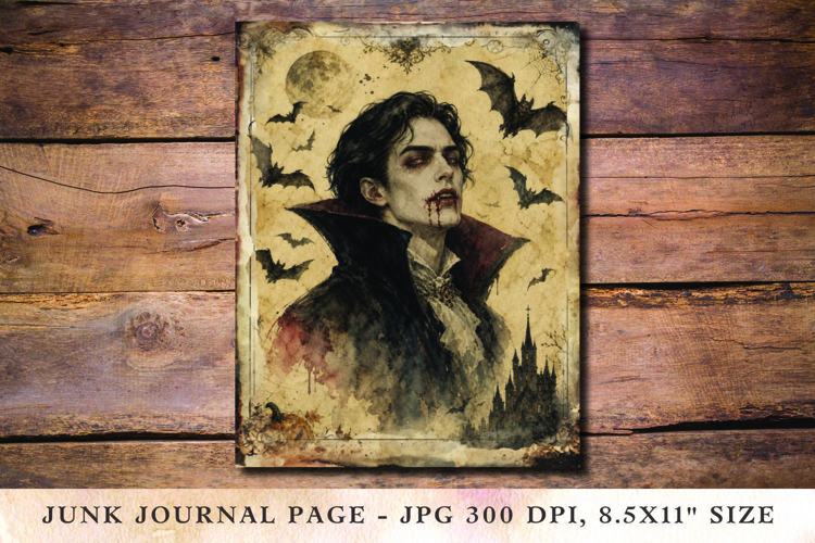 Junk Journal Pages - halloween dracula