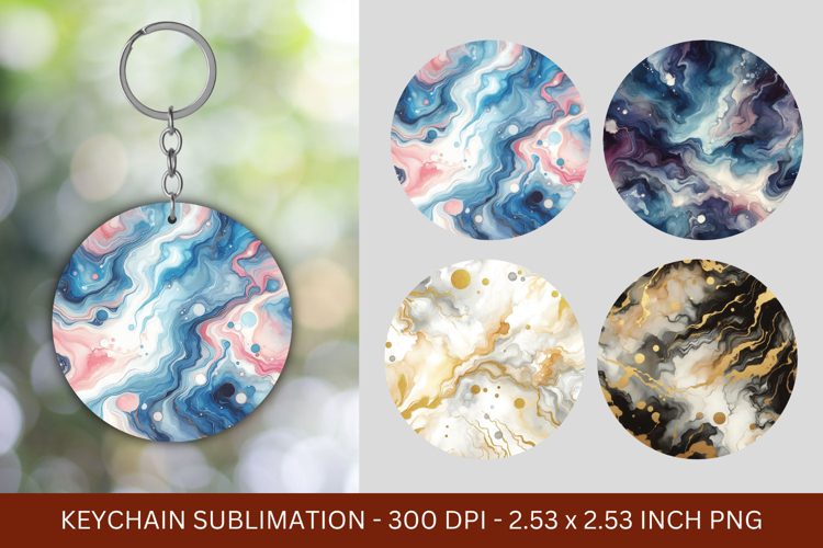 keychain sublimation - marble texture