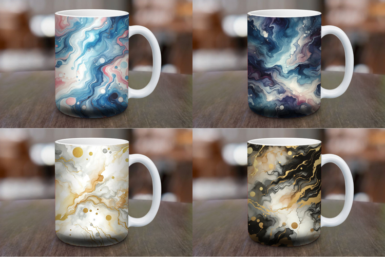 Mug Wrap Sublimation - marble glitter