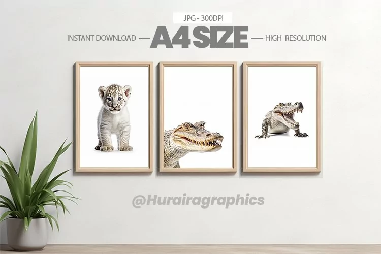 Safari Animal Wall Art - 03 Variations