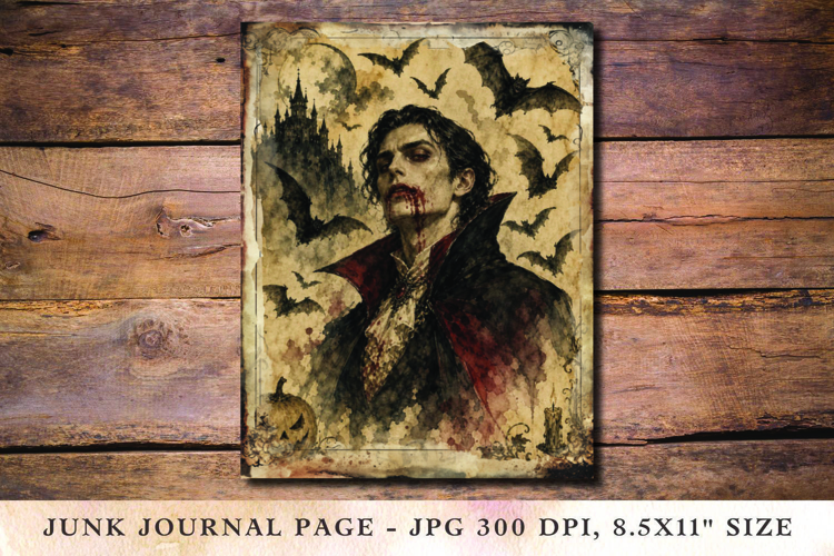 Junk Journal Pages - halloween dracula