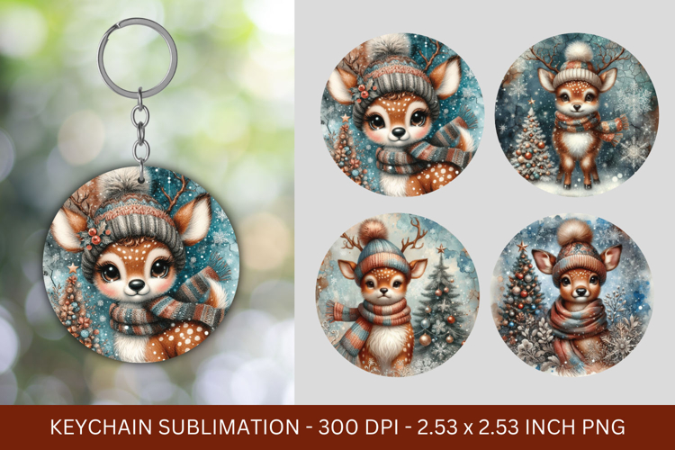 keychain sublimation - baby deer